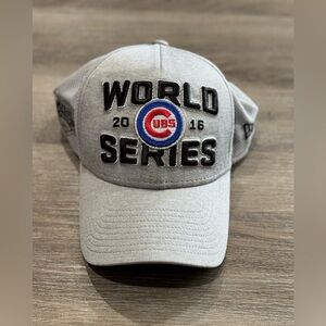 New Era 39THIRTY Chicago Cubs 2016 World Series Gray Flex Fit Hat Size M/L